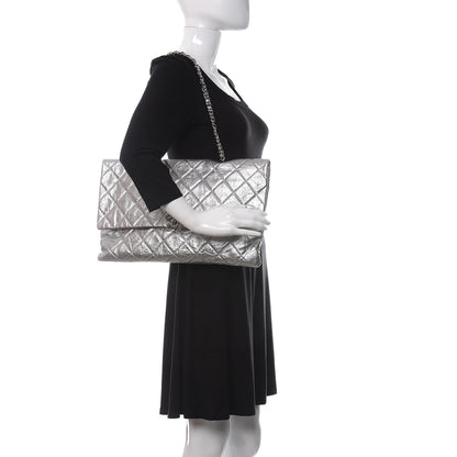 Chanel Metallic Crumpled Calfskin Big Bang Large Flap Bag Silver 2 of 10