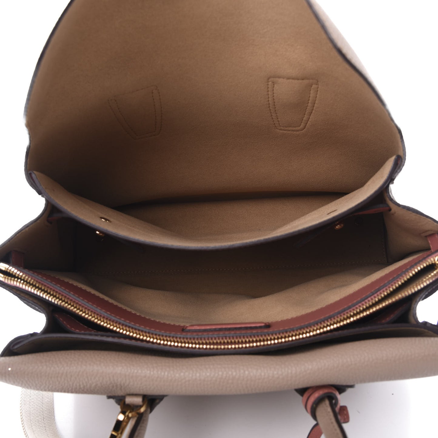 Grained Calfskin Medium Milla Tote Taupe Pink