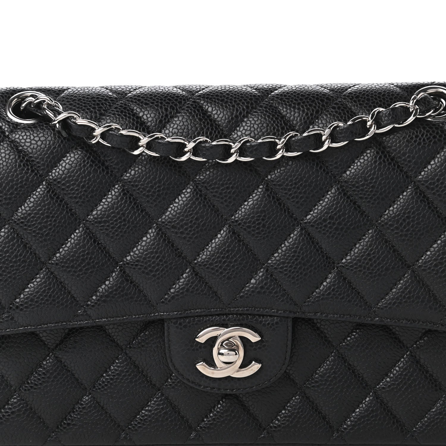 Chanel Caviar Quilted Medium Double Flap Black 10 of 11