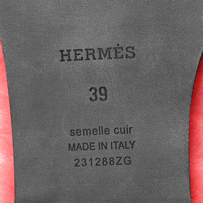 Hermes Woolskin Oran Sandals 39 Rose Du Desert 8 of 9