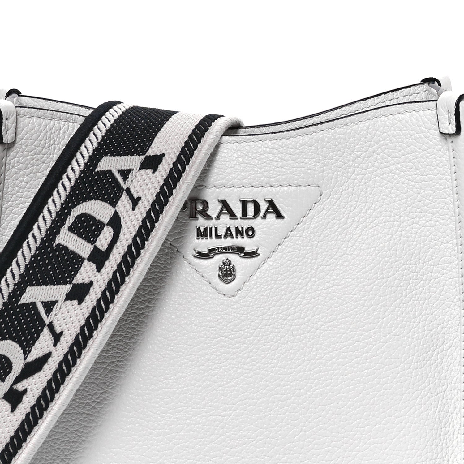 Prada Vitello Daino Soft Mini Hobo Messenger Bag White 8 of 11