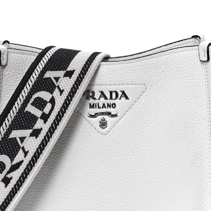 Prada Vitello Daino Soft Mini Hobo Messenger Bag White 8 of 11