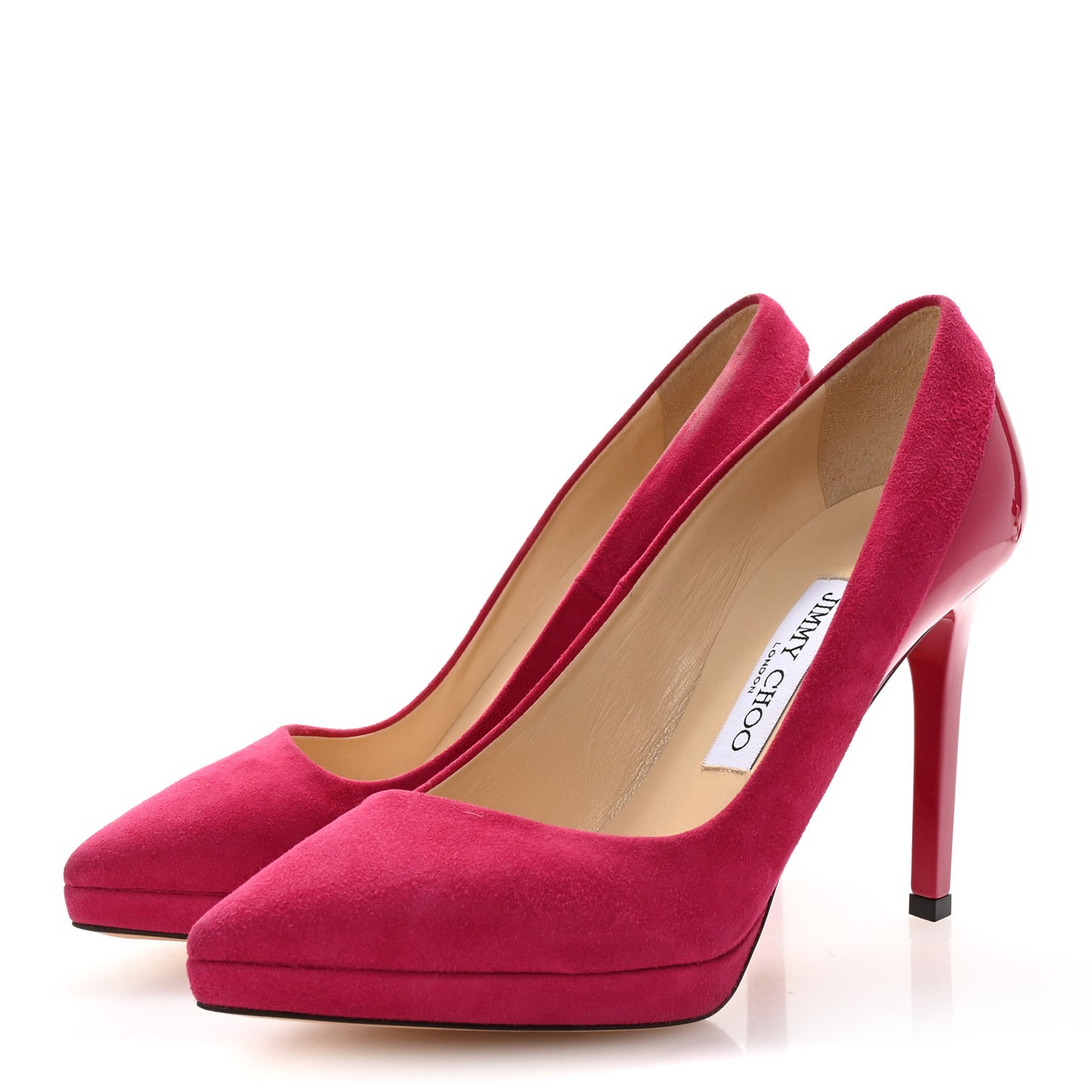 Suede Patent Calfskin Rudy Pumps 35.5 Raspberry