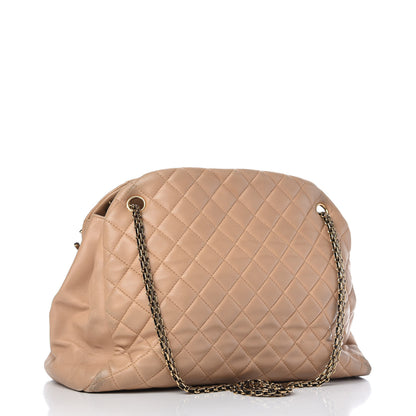 Chanel Lambskin Quilted Large Just Mademoiselle Bowling Bag Beige 3 of 10