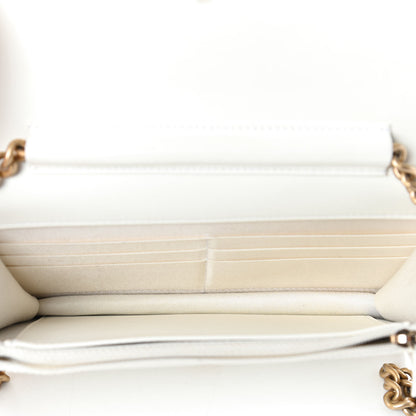 Chanel Caviar Quilted Boy Wallet On Chain WOC White 5 of 10