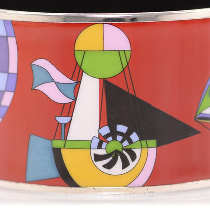 Hermes Extra Wide Air Balloons Enamel Bangle Red PM 8 of 8