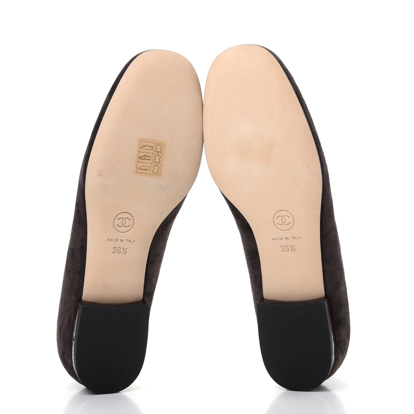 Suede Patent Camellia CC Ballerina Flat 36.5 Brown
