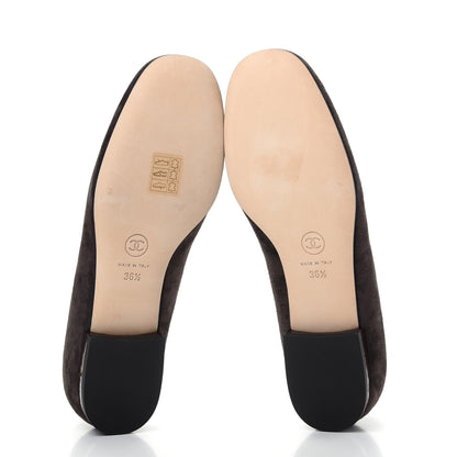 Chanel Suede Patent Camellia CC Ballerina Flat 36.5 Brown 6 of 11