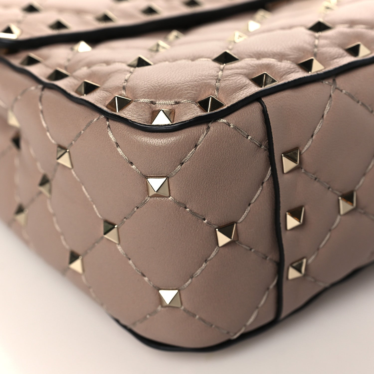 Valentino Garavani Lambskin Medium Rockstud Spike Shoulder Bag Poudre 6 of 7