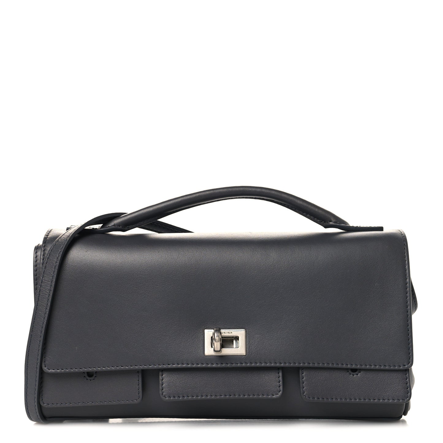 Smooth Calfskin Small Bel Air Clutch On Strap Grey