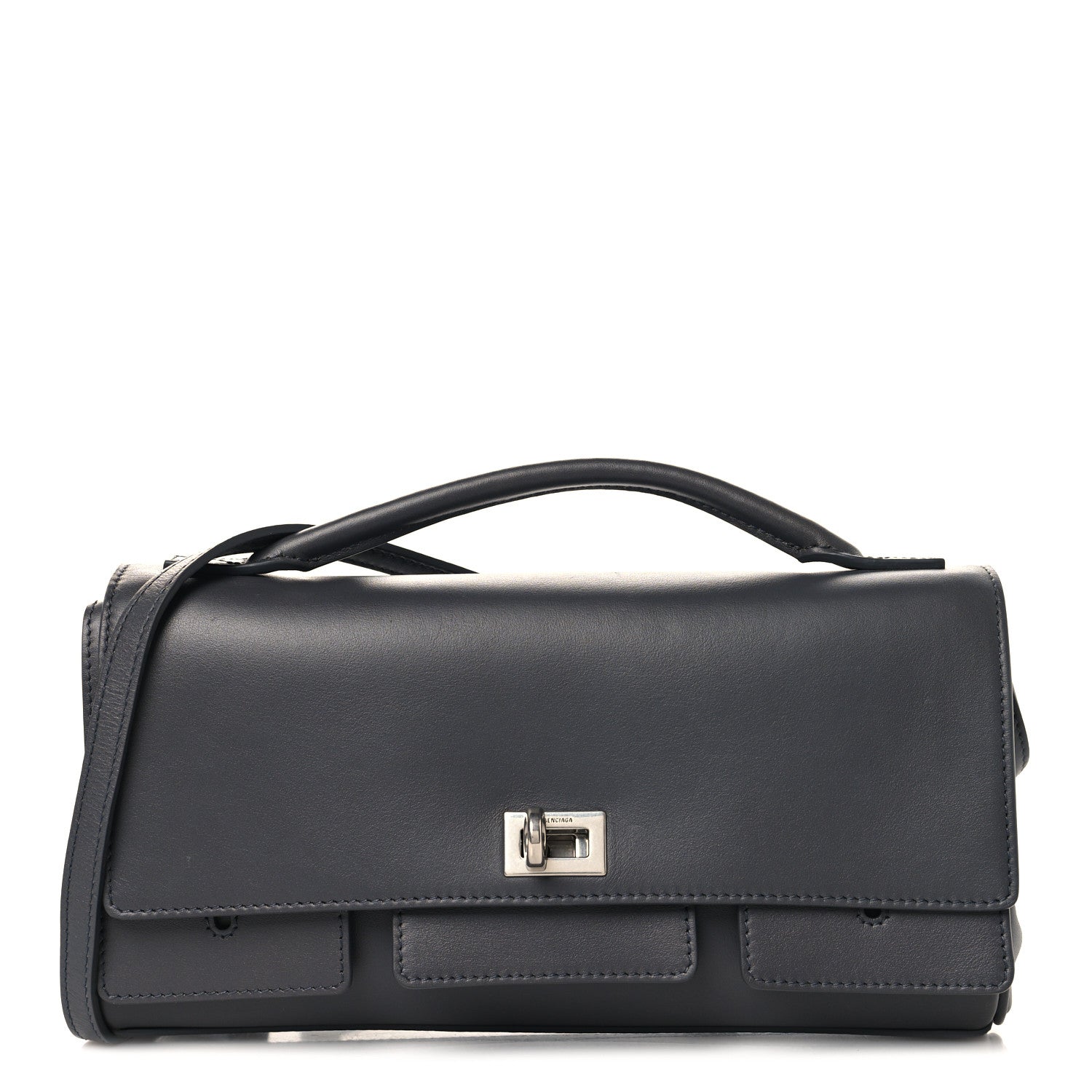 Balenciaga Smooth Calfskin Small Bel Air Clutch On Strap Grey 1 of 9