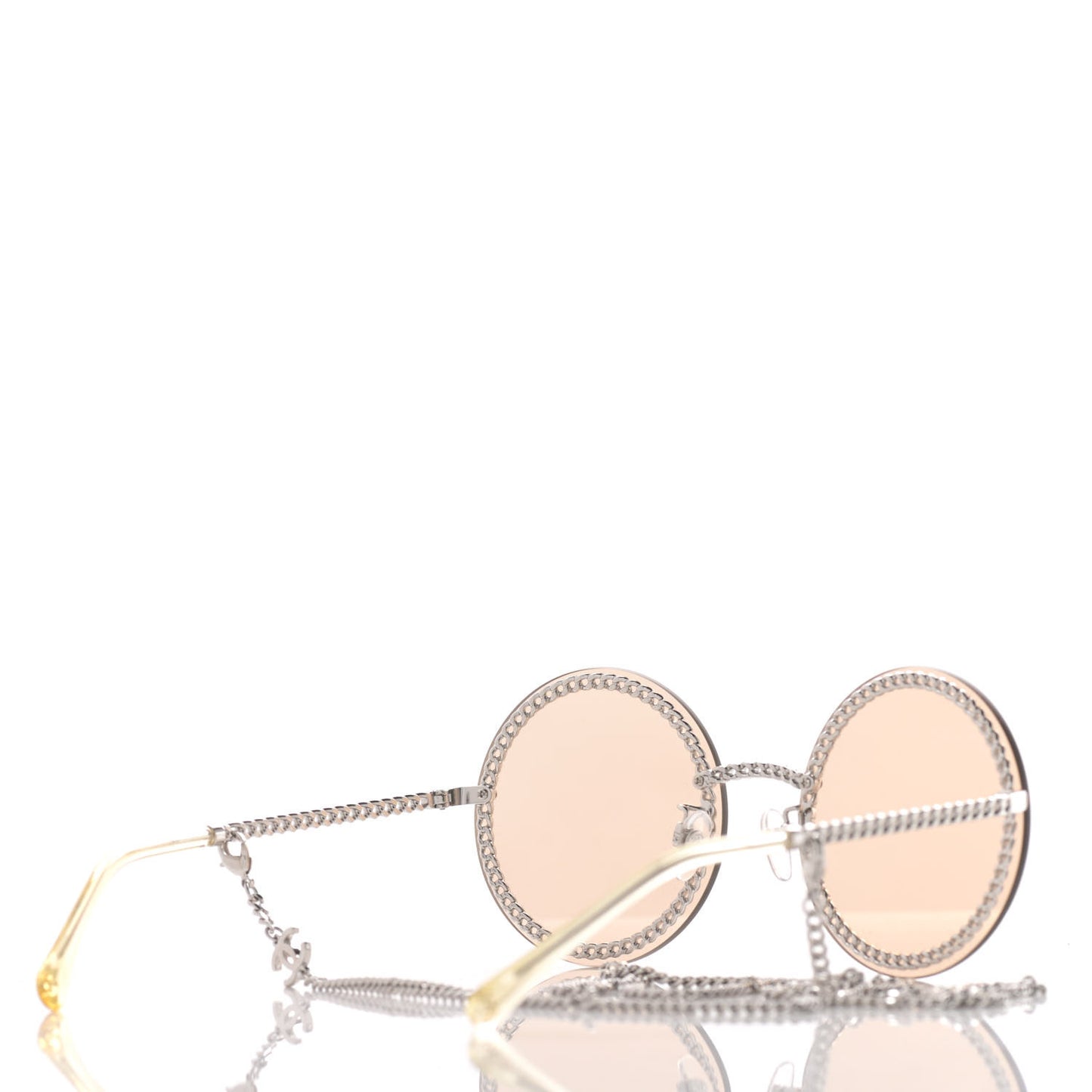 Chain Round Sunglasses 4245 Brown Silver