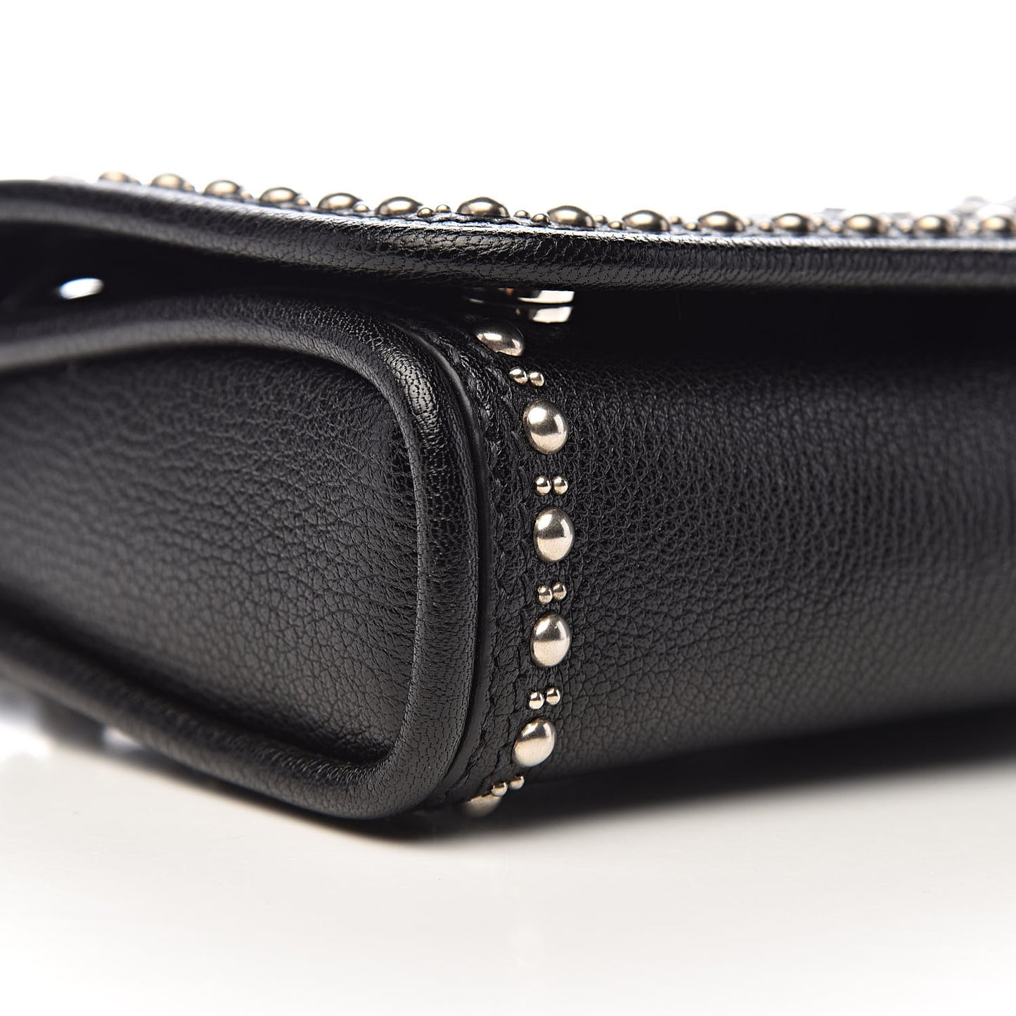 Goatskin Madras Borchie Shoulder Bag Black
