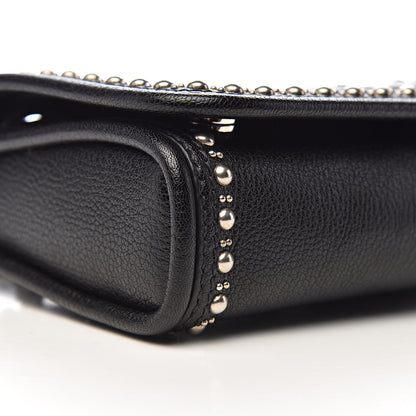 Miu Miu Goatskin Madras Borchie Shoulder Bag Black 9 of 11