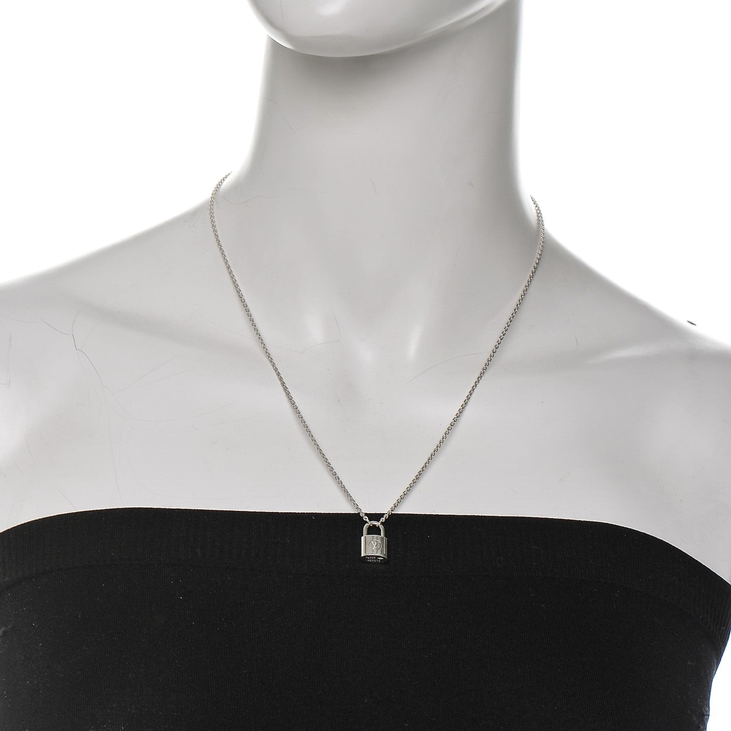 Louis Vuitton Sterling Silver Lockit Necklace 2 of 5