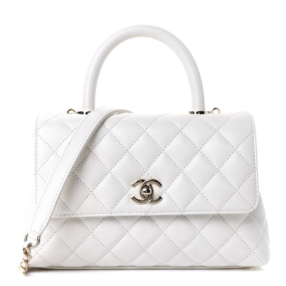 Chanel Caviar Quilted Mini Coco Handle Flap White 1 of 4