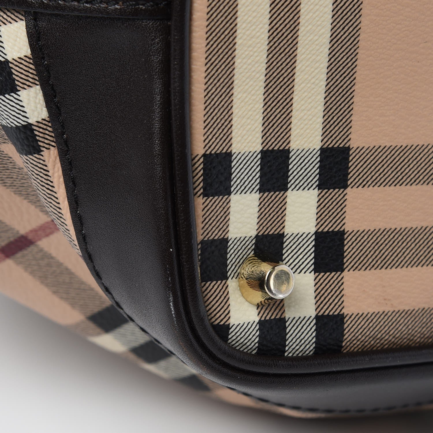 Burberry Haymarket Check Medium Golderton Tote Chocolate 10 of 13