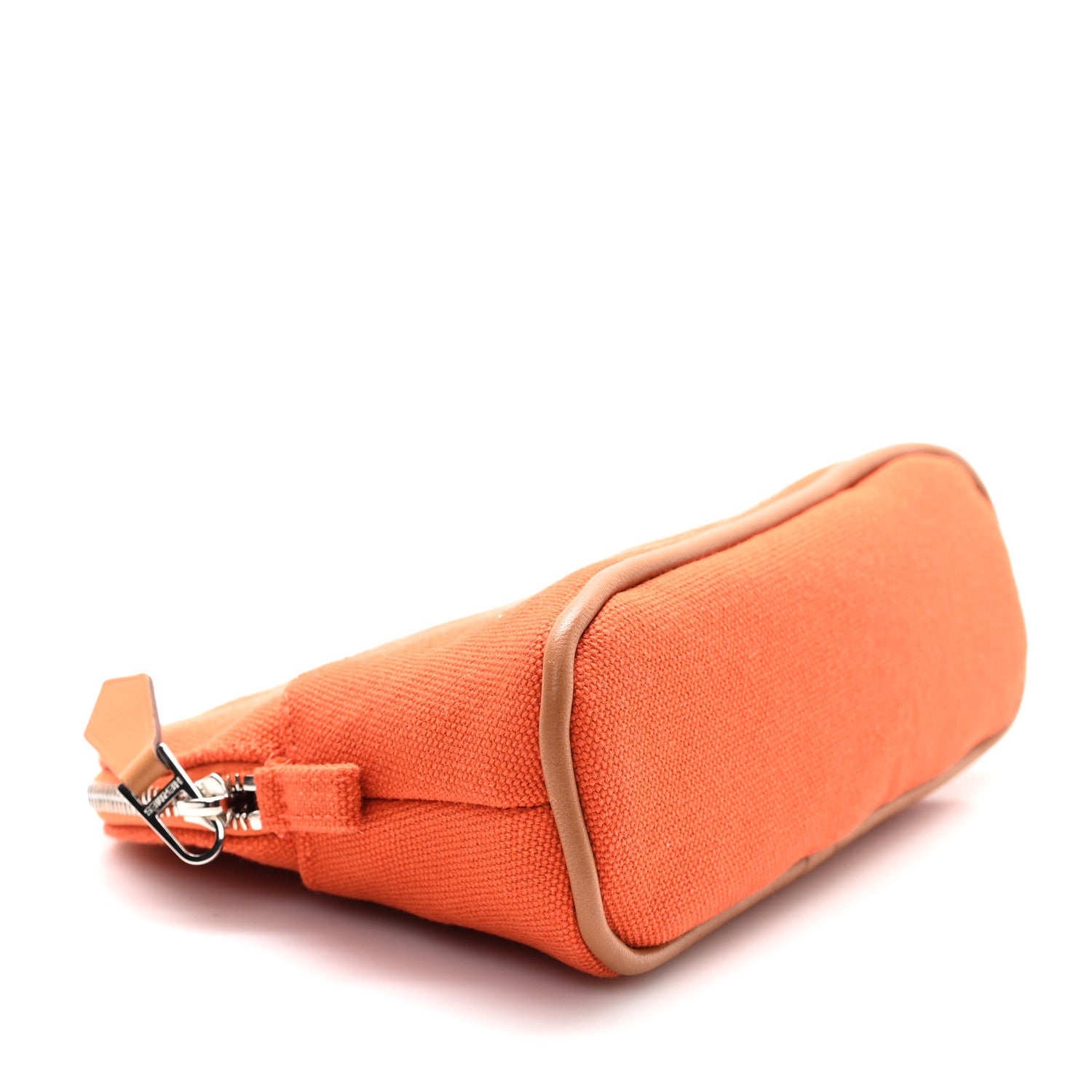 Hermes Cotton Canvas Mini Mini Bolide Travel Cosmetic Pouch Feu 4 of 6