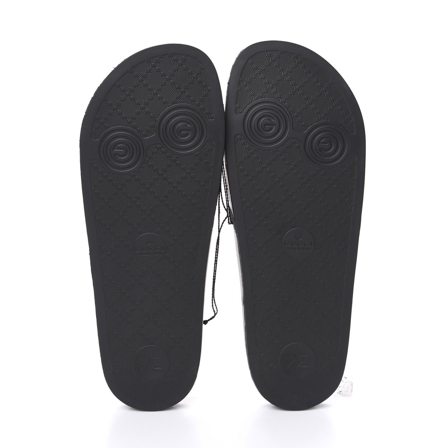 Gucci Rubber Web Mens Pool Slide Sandals 13 Black Mystic White Hibiscus Red Marine 5 of 10