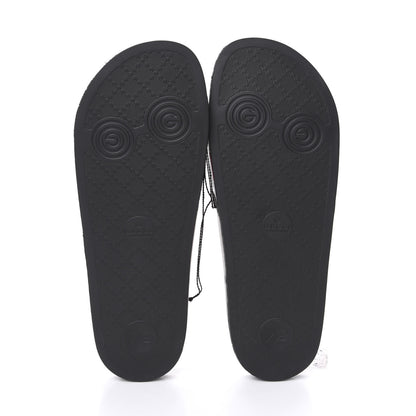 Gucci Rubber Web Mens Pool Slide Sandals 13 Black Mystic White Hibiscus Red Marine 5 of 10