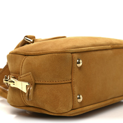 Miu Miu Suede Padded Regular Arcadie Top Handle Bag Whiskey 9 of 11