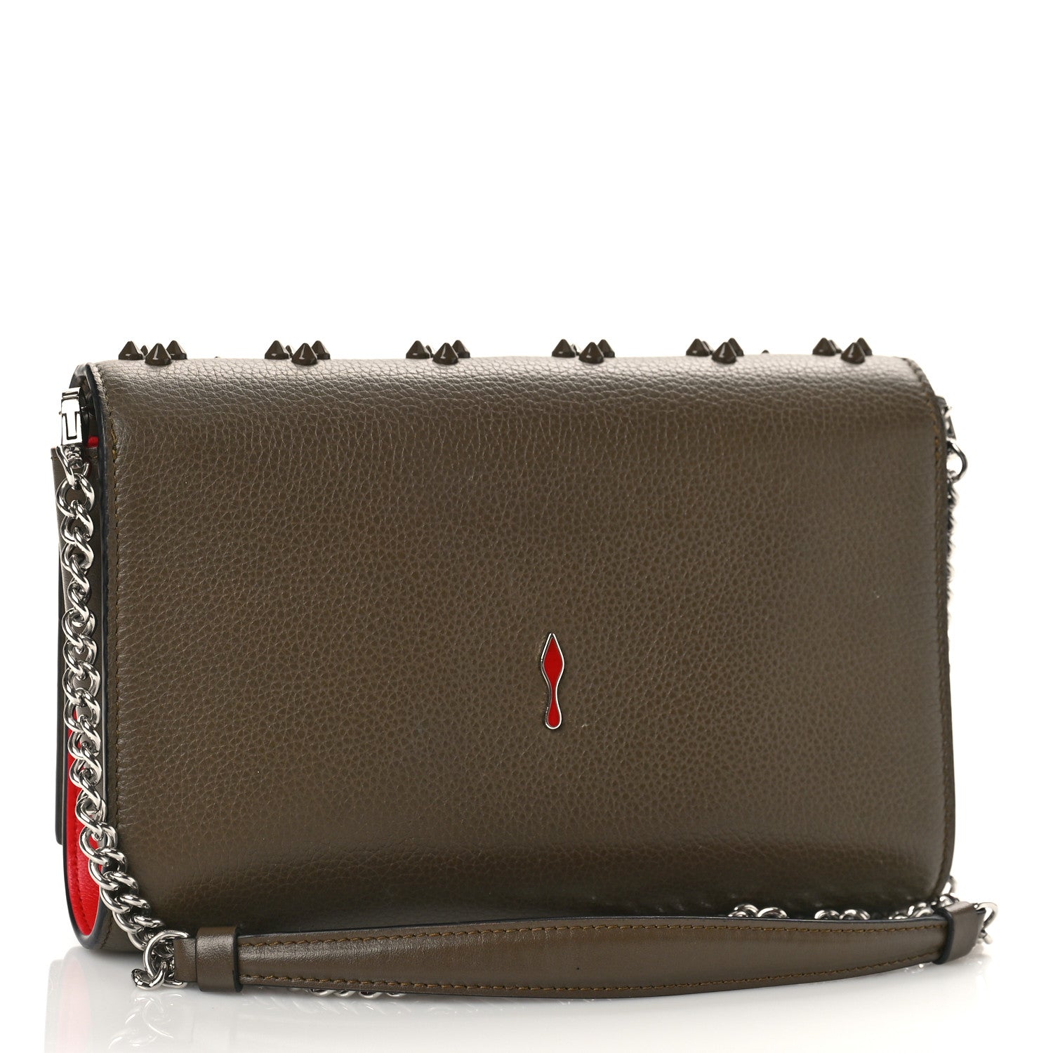 Christian Louboutin Calfskin Spikes Loubinthesky Paloma Clutch Silex 3 of 9