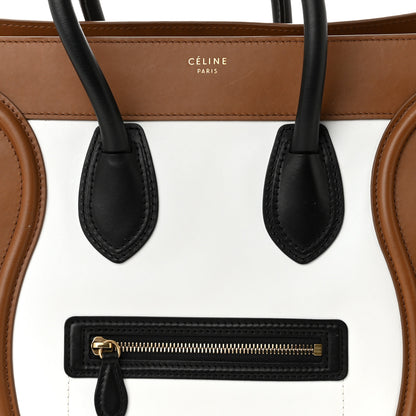 Celine Smooth Calfskin Mini Tri-Color Luggage White Brown 8 of 13