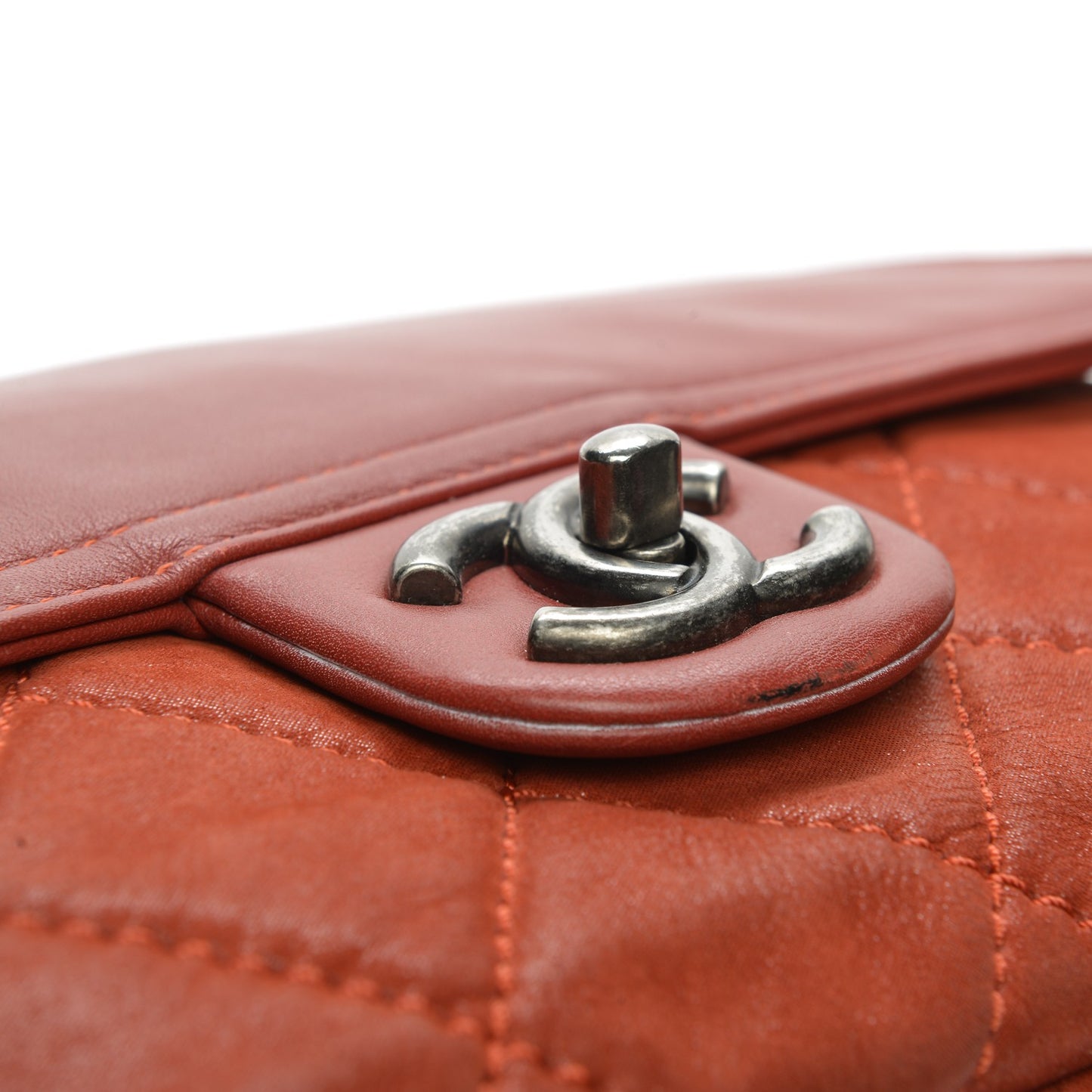 Iridescent Calfskin Medium In the Mix Flap Red