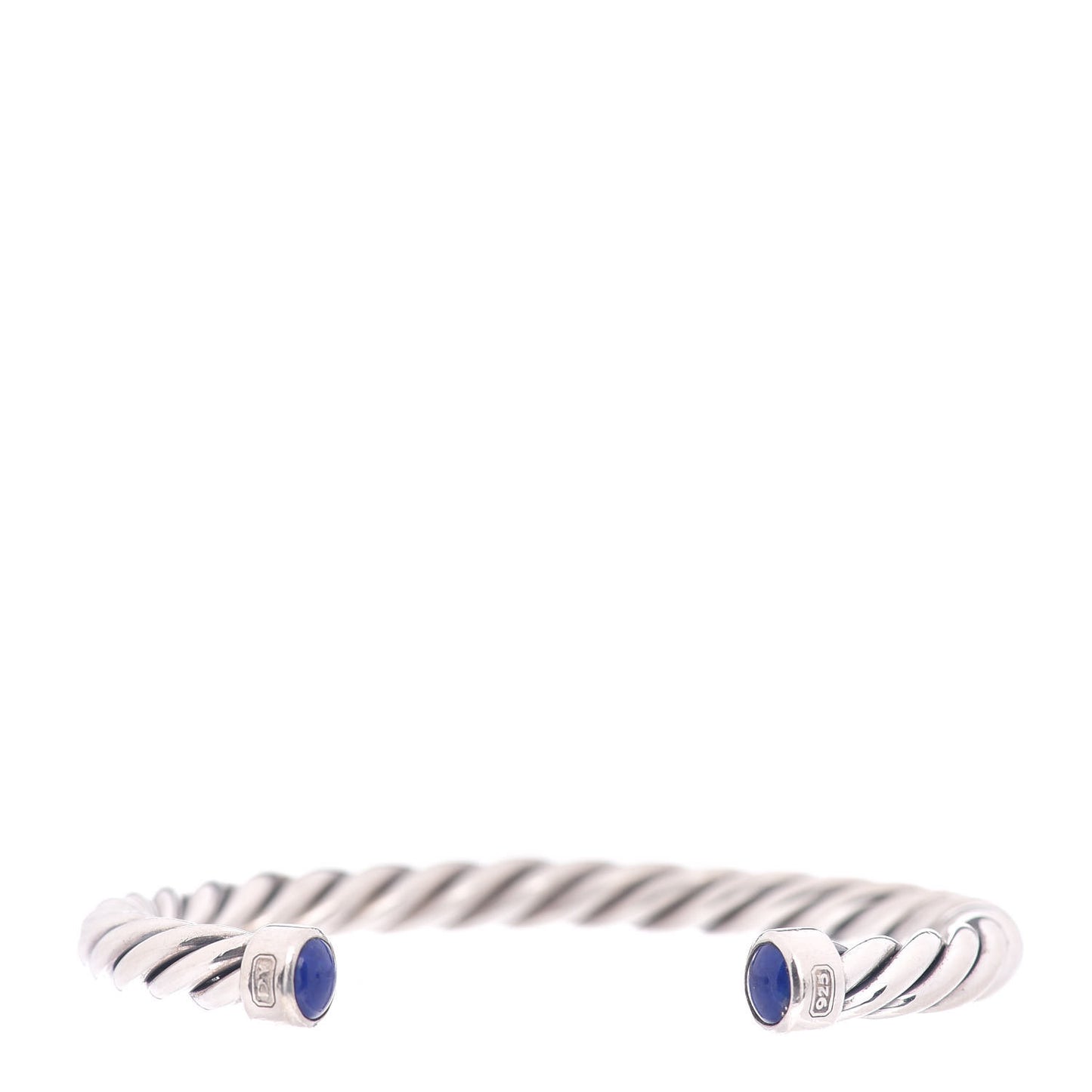 Sterling Silver Lapis Lazuli 6mm Cable Classic Cuff Bracelet