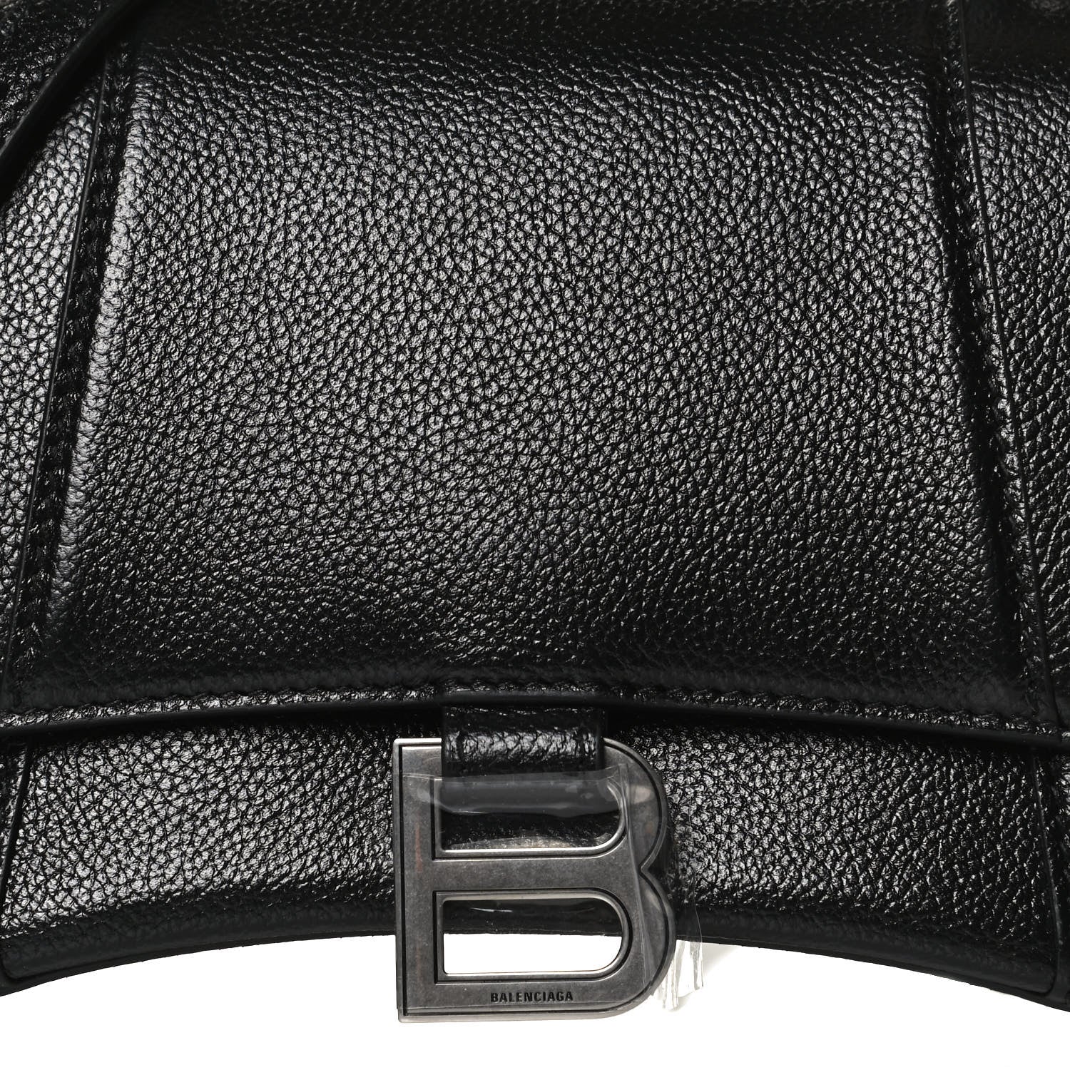 Balenciaga Grained Calfskin Small Hourglass Top Handle Bag Black 6 of 16