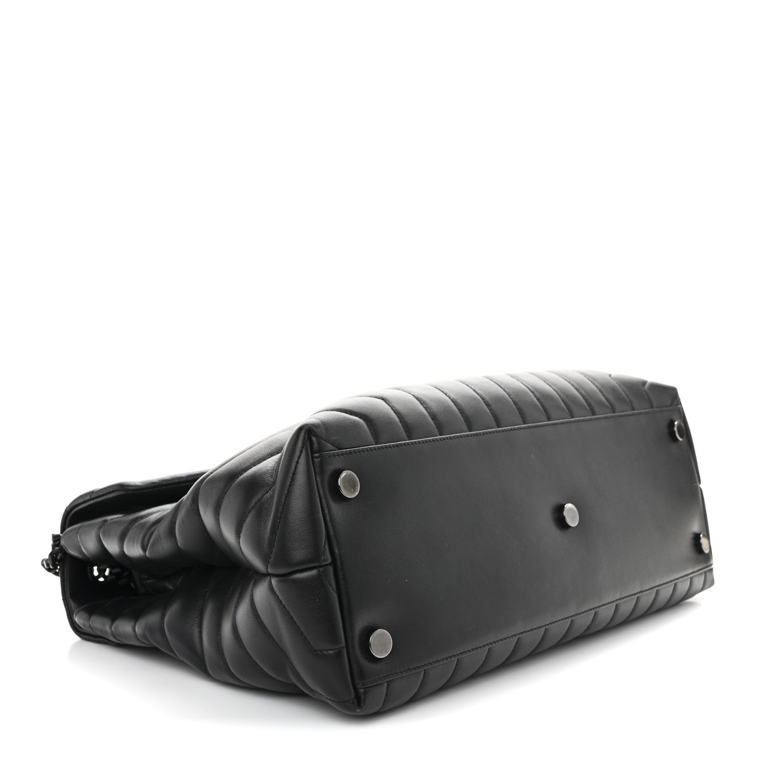 Saint Laurent Calfskin Y Quilted Monogram Monochrome Large Loulou Chain Satchel Black 4 of 14