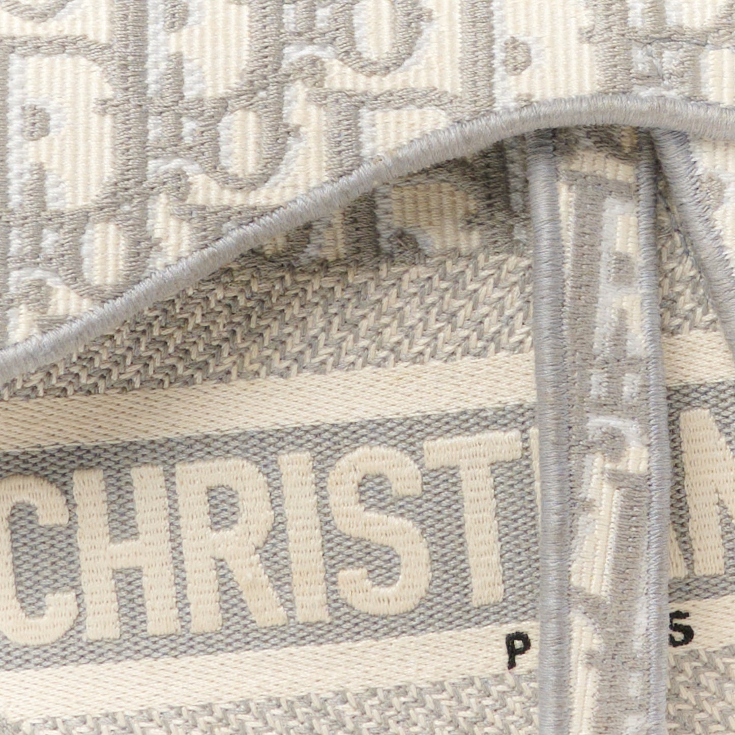 Oblique Embroidered Saddle Bag Gray