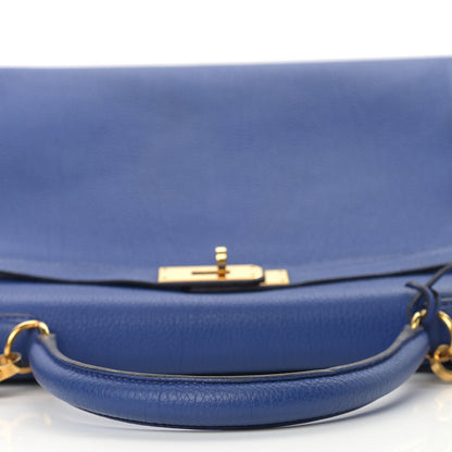 Hermes Togo Kelly Retourne 35 Bleu Electrique 6 of 38