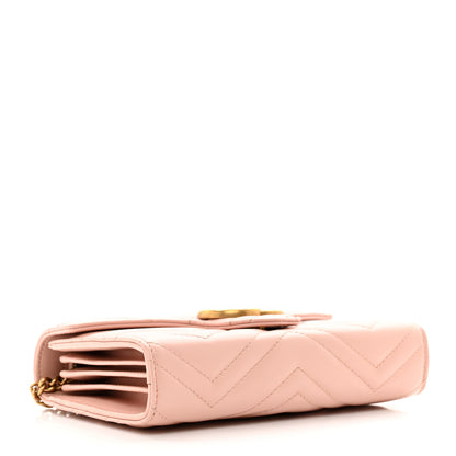 Gucci Calfskin Matelasse GG Marmont Chain Wallet Perfect Pink 4 of 10