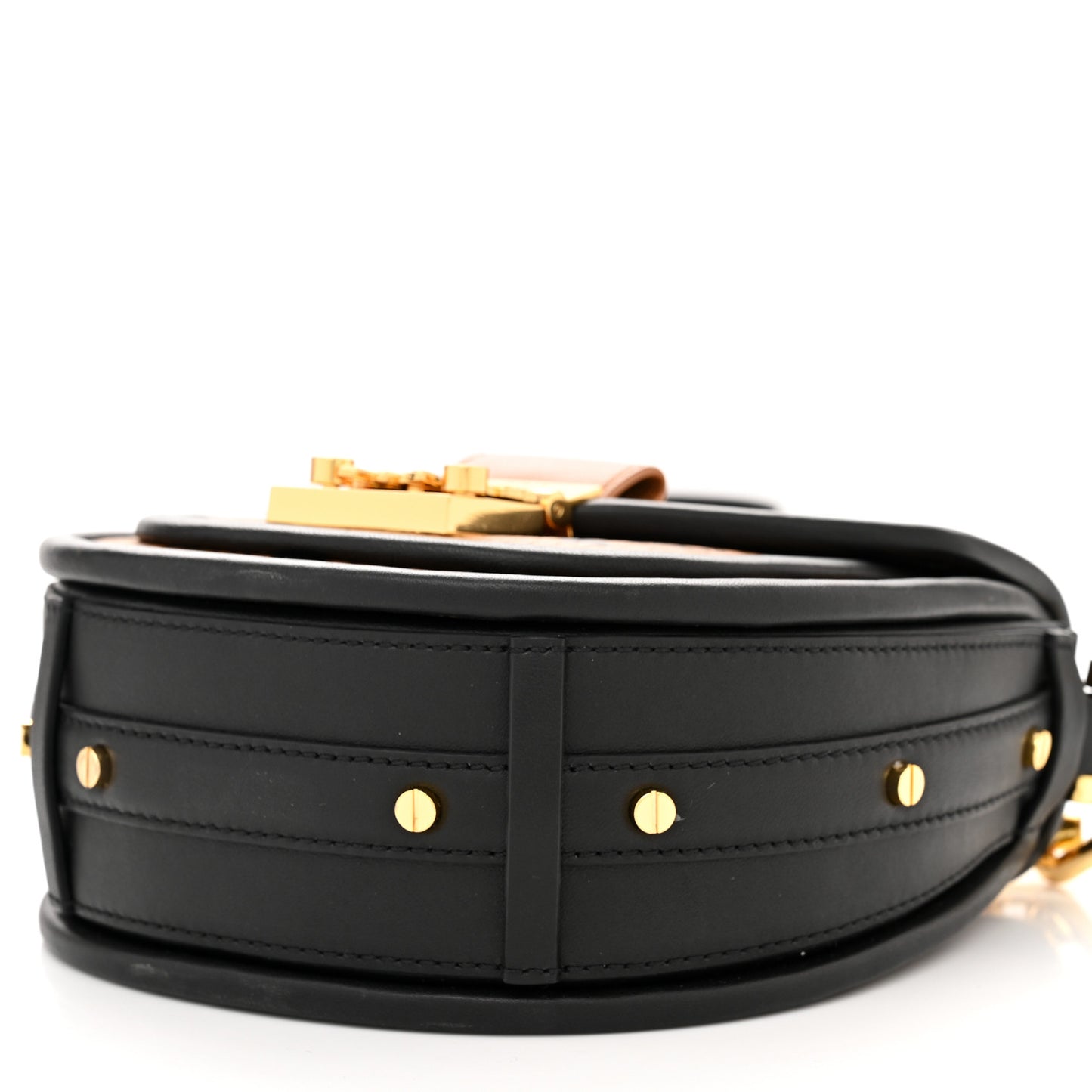 Visetos Mini Patricia Round Crossbody Wallet Cognac Black