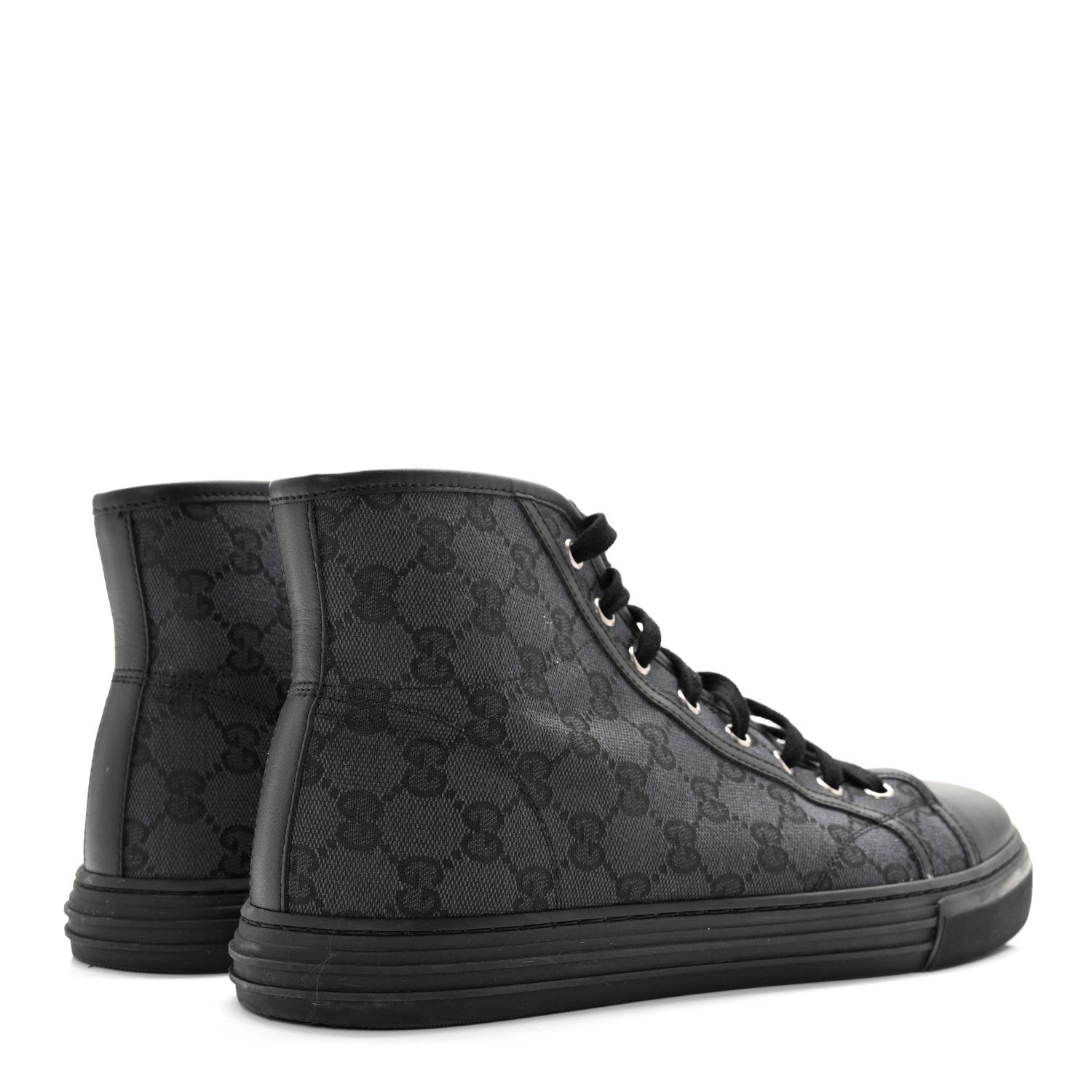 Gucci Monogram Mens High Top Sneakers 9 Black 4 of 12