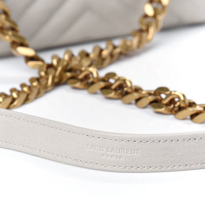 Saint Laurent Sheepskin Matelasse Chevron Monogram Medium College Bag Crema Soft 23 of 23