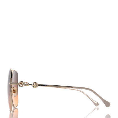 Gucci Metal Horsebit Square Frame Sunglasses GG0879S Gold 3 of 8