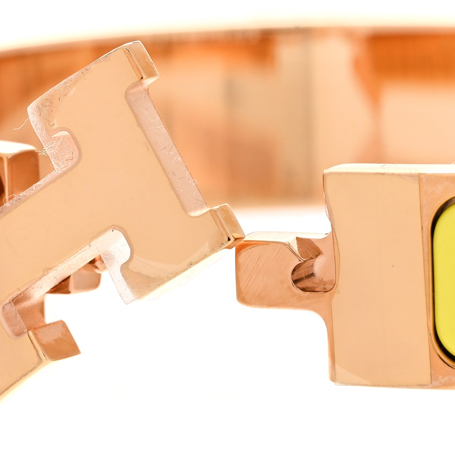 Hermes Enamel Narrow Clic Clac H Bracelet PM Jaune Tennis 6 of 6