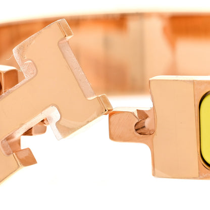 Hermes Enamel Narrow Clic Clac H Bracelet PM Jaune Tennis 6 of 6
