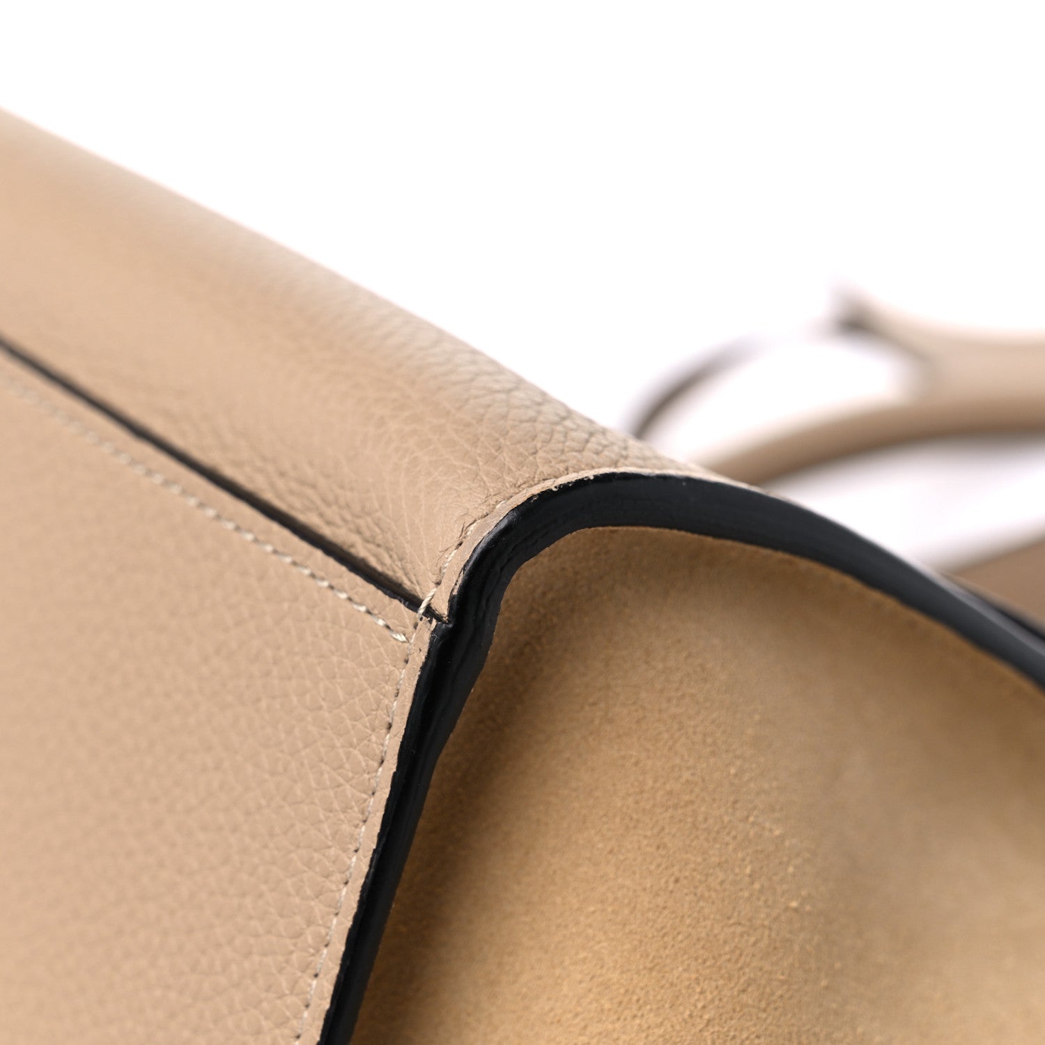 Celine Drummed Calfskin Suede Small Trapeze Dune 7 of 11