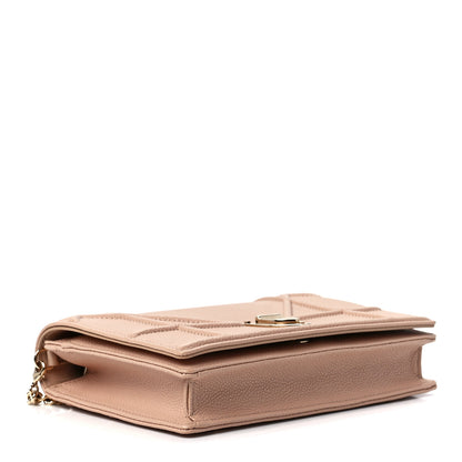 Christian Dior Grained Calfskin Diorama Wallet on Chain Pouch Nude 4 of 12