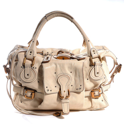 Chloe Leather Paddington Front Pocket Tote White 1 of 7