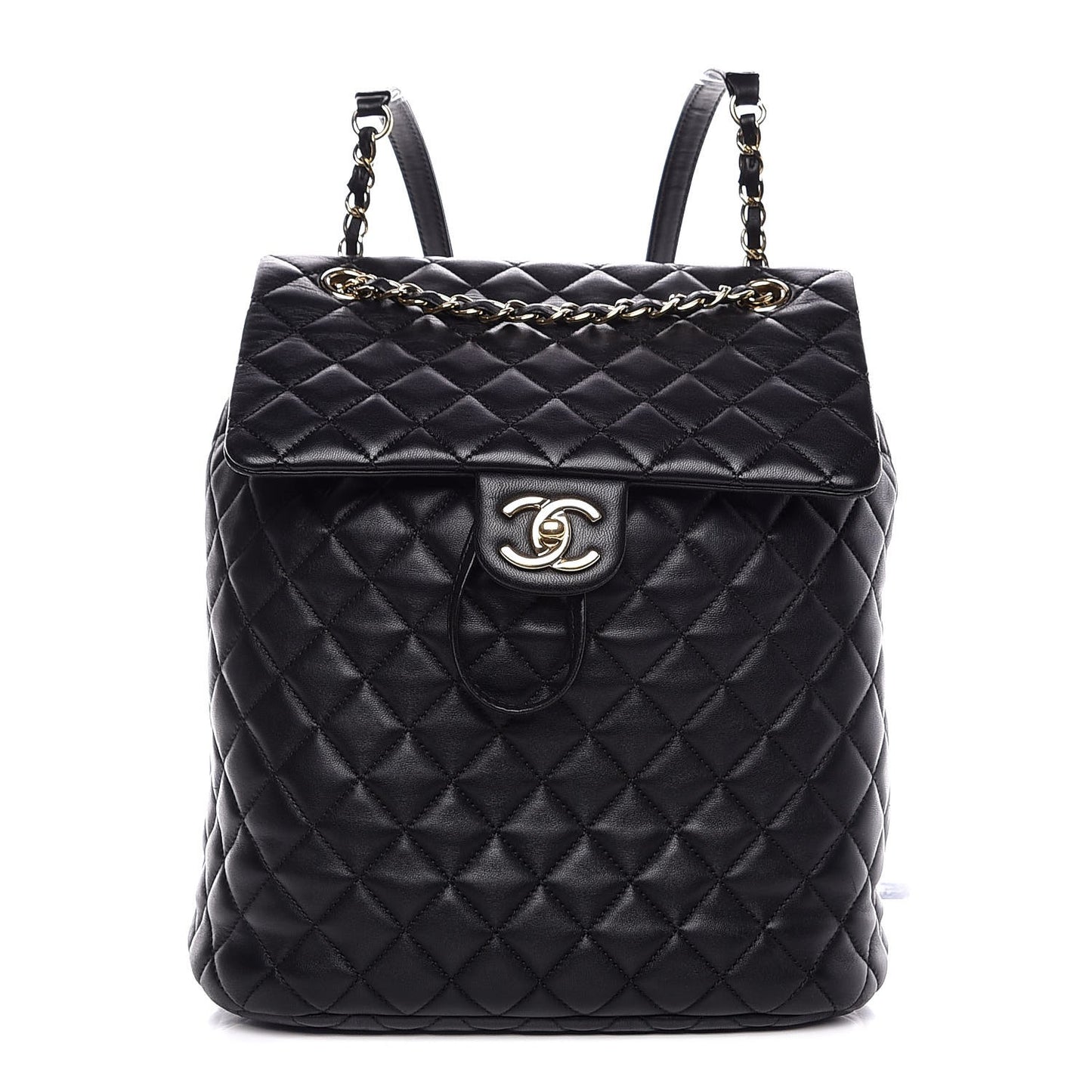 Lambskin Quilted Large Urban Spirit Backpack Black