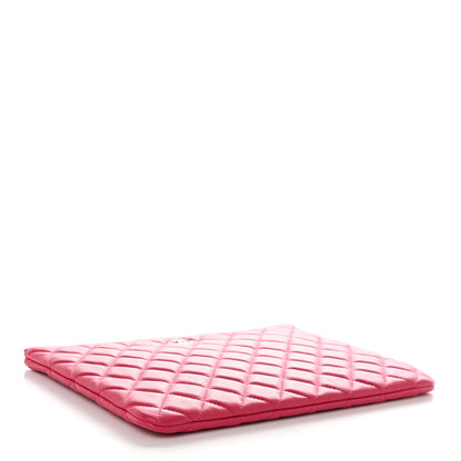 Chanel Lambskin Quilted Medium Cosmetic Case Pink 4 of 9