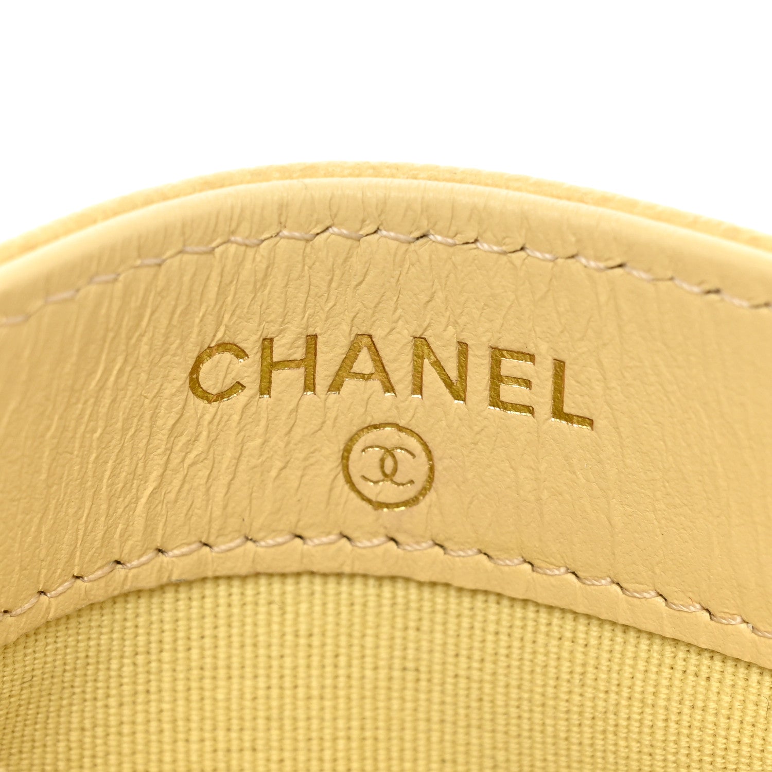 Chanel Caviar Quilted Studded CC Card Holder Yellow 6 of 10