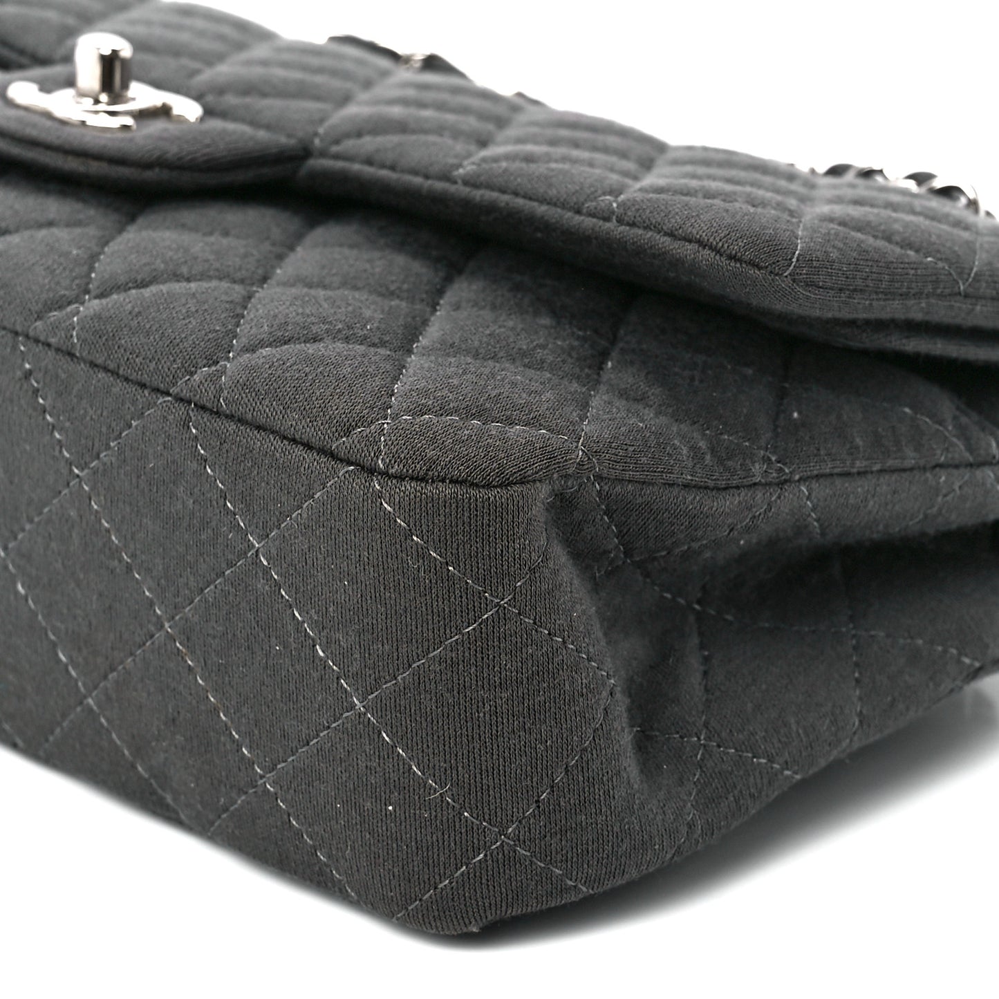 Jersey Quilted Medium Double Flap Grey