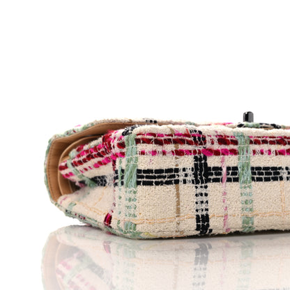 Chanel Tweed Quilted Medium Double Flap Beige Pink 8 of 11