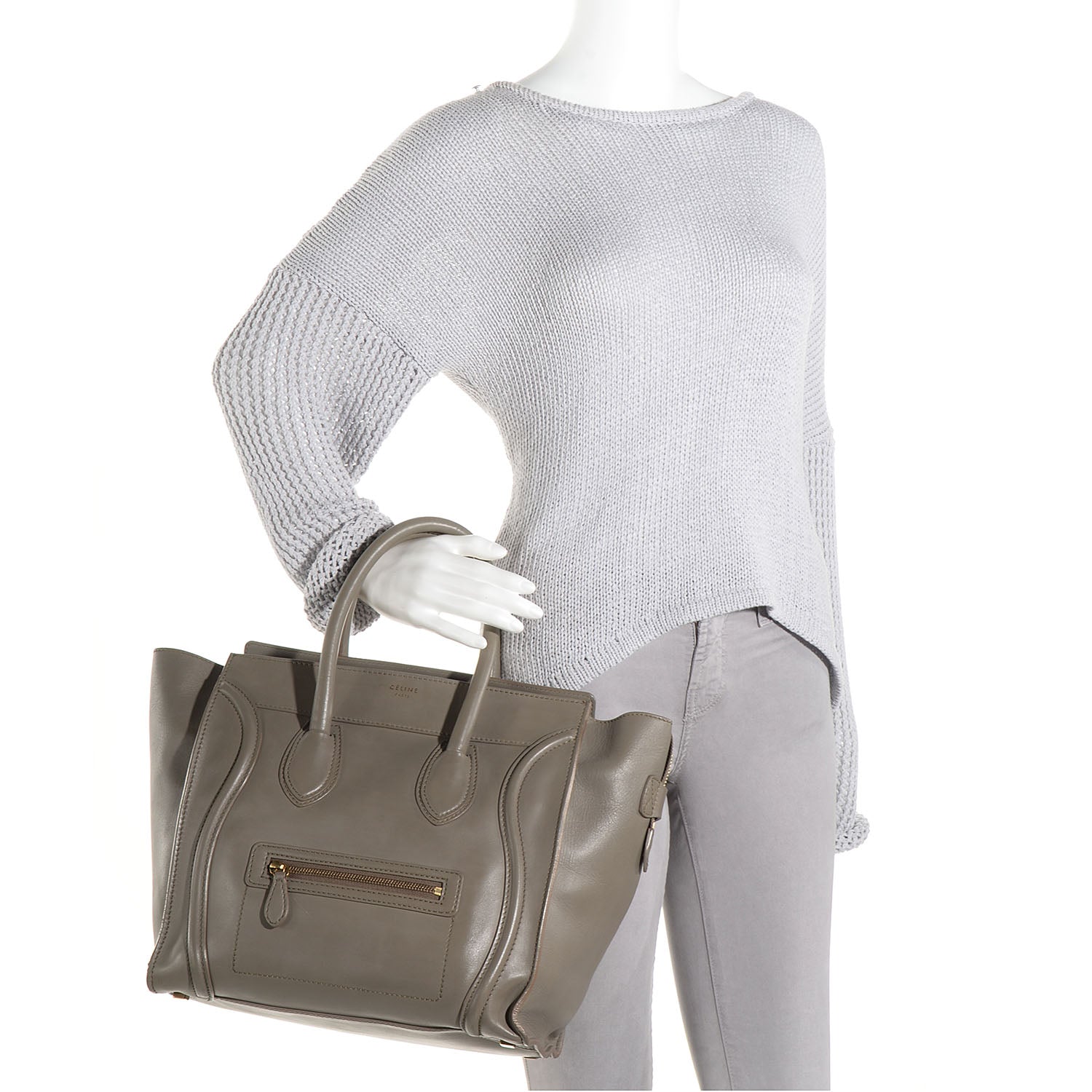 Celine Smooth Calfskin Mini Luggage Souris 2 of 11