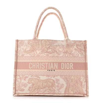 Christian Dior Canvas Embroidered Medium Dioriviera Toile De Jouy Book Tote Rose 1 of 10